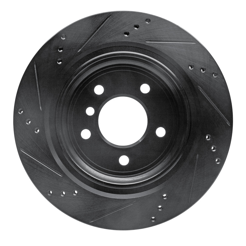 BMW Z3 Brake Rotor (1) - Rear - R1 Concepts - Drilled & Slotted - Black - `95-`02